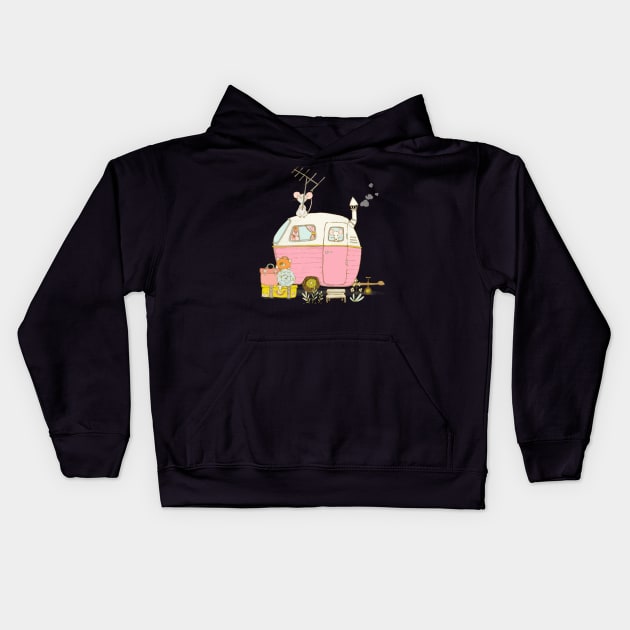 Cute whimsical Mouse Family on Vacation Kids Hoodie by Alice_creates